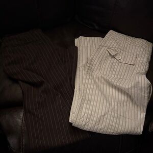 Express Men's Pinstripe Pants - Black and White